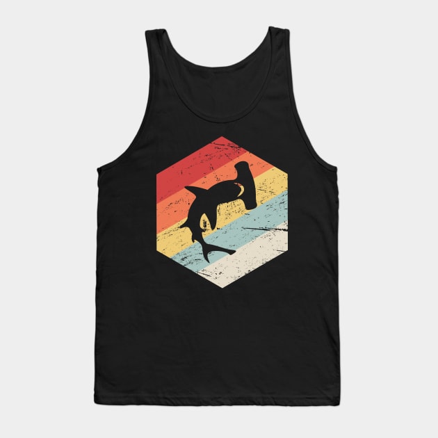 Retro Vintage Hammerhead Shark Icon Tank Top by MeatMan